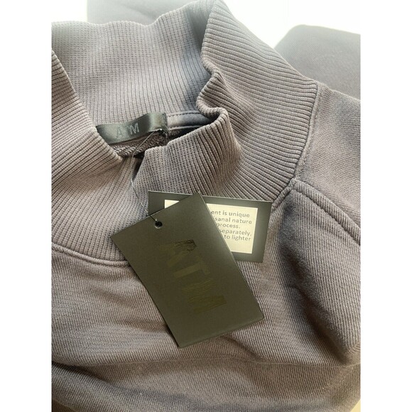 ATM French Terry Mock Neck Sweatshirt Mini Dress In Dusk Sz XS New - Picture 6 of 9